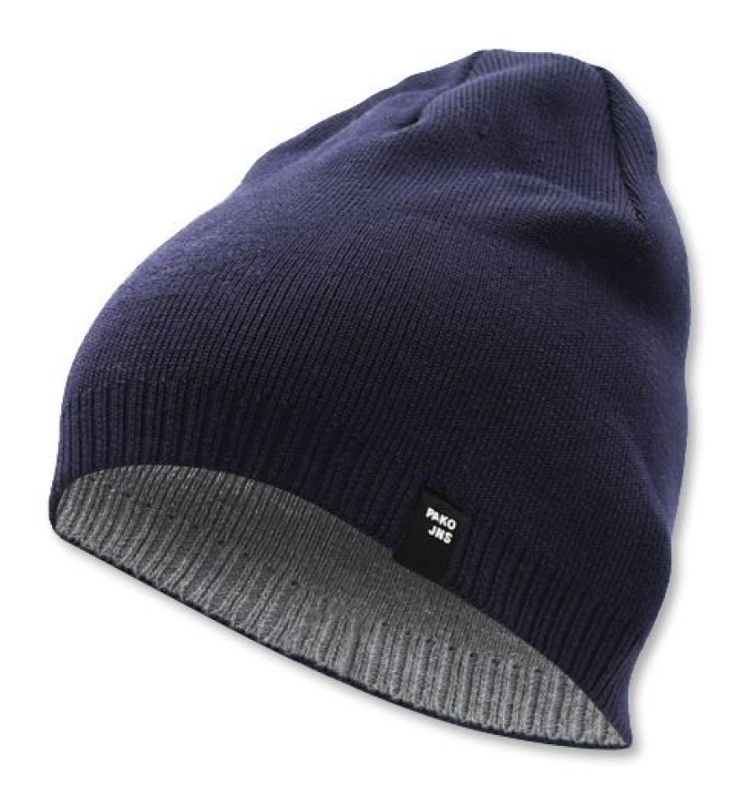 Czapka Dwustronna, Granatowo-Szara Ciepła, Jesienno-Zimowa, Beanie -Pako Jeans