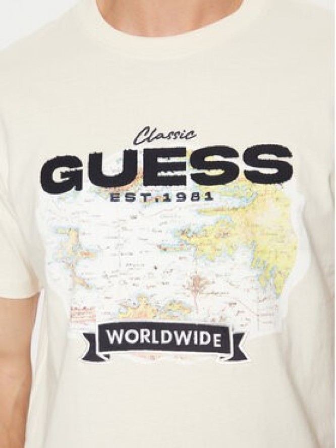 Guess T-Shirt M5RI10 I3Z14 Écru Regular Fit