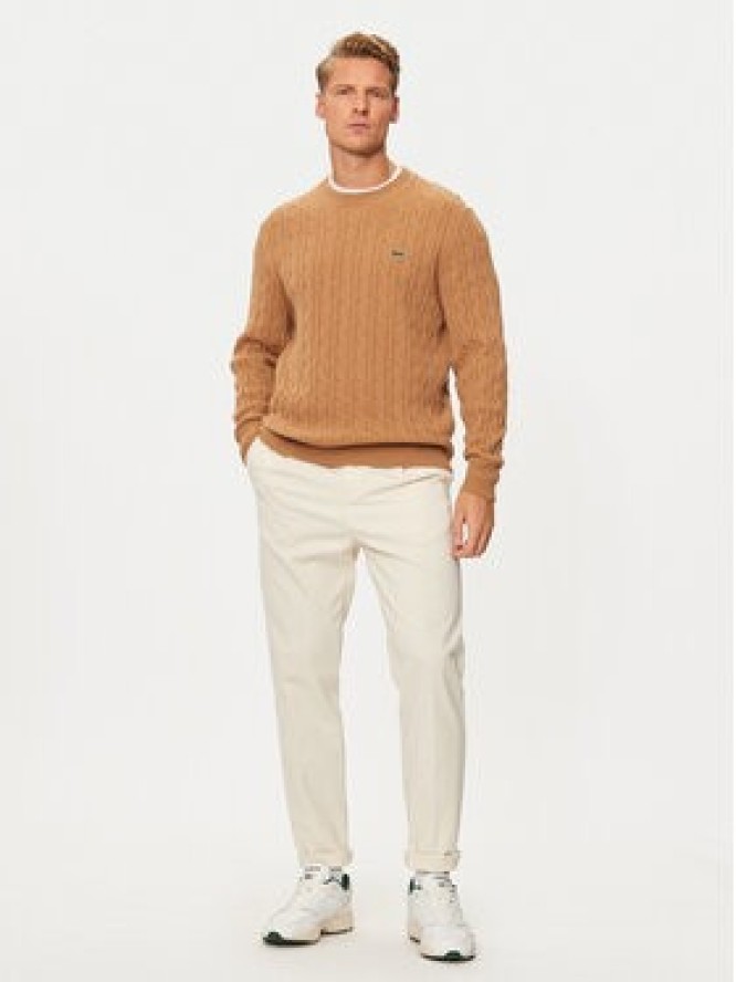 Lacoste Sweter AH2924 Brązowy Regular Fit