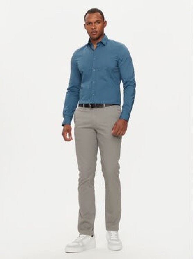 Sisley Koszula 5CNX5QL19 Niebieski Slim Fit