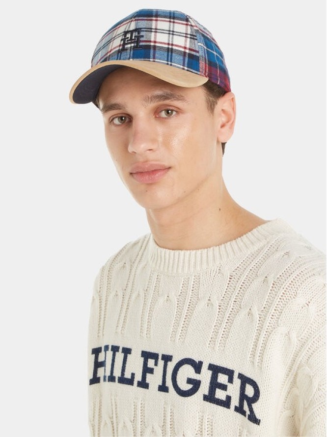 Tommy Hilfiger Czapka z daszkiem Th Monogram Tartan Cap AM0AM11991 Niebieski