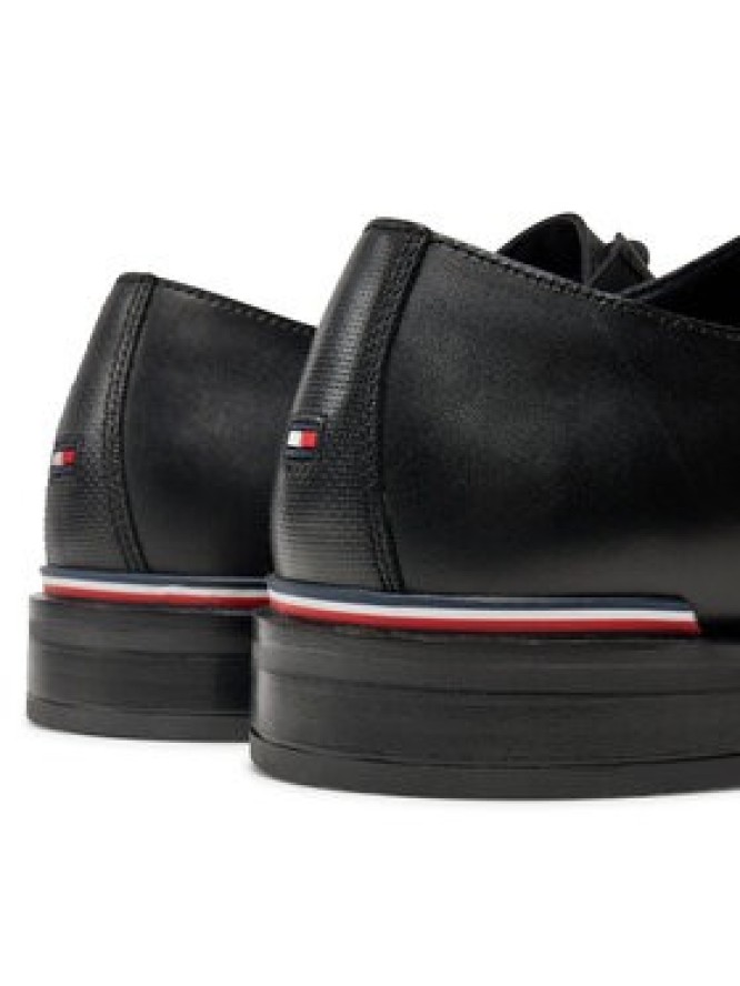 Tommy Hilfiger Półbuty Core Rwb Hilfiger Text Lth Shoe FM0FM05255 Czarny