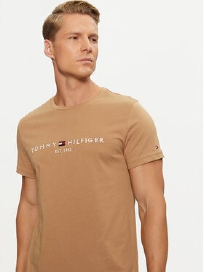 Tommy Hilfiger T-Shirt Logo MW0MW11797 Beżowy Regular Fit