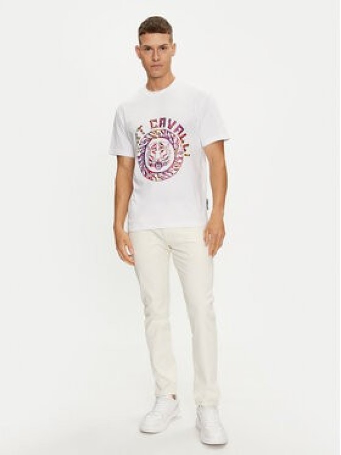 Just Cavalli T-Shirt 76OAHC17 Biały Regular Fit