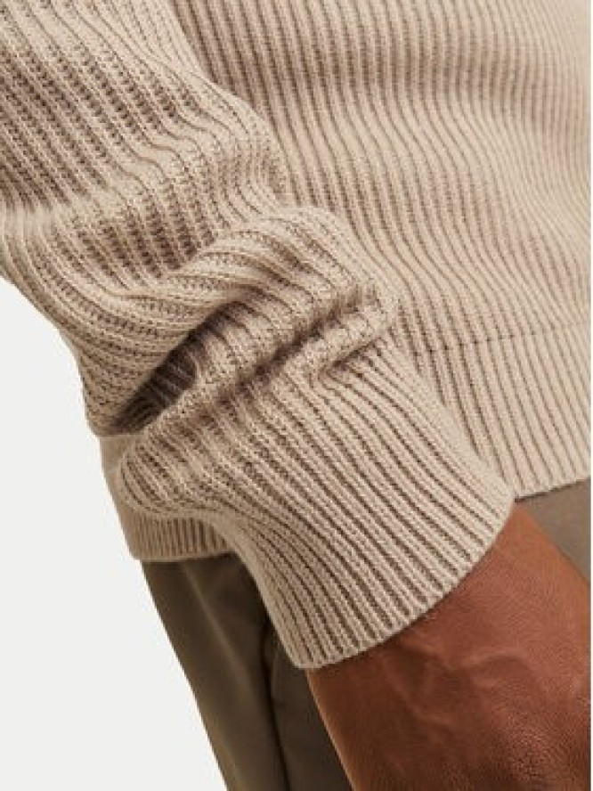 Jack&Jones Sweter Pannel 12258473 Beżowy Regular Fit