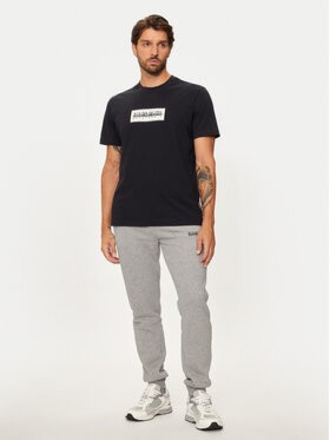 Napapijri T-Shirt S-box Logo NP0A4I3L Czarny Regular Fit