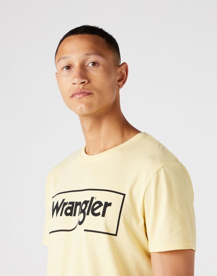 WRANGLER FRAME LOGO TEE MĘSKI T-SHIRT KOSZULKA NADRUK SUNLIGHT W7H3D3XCU