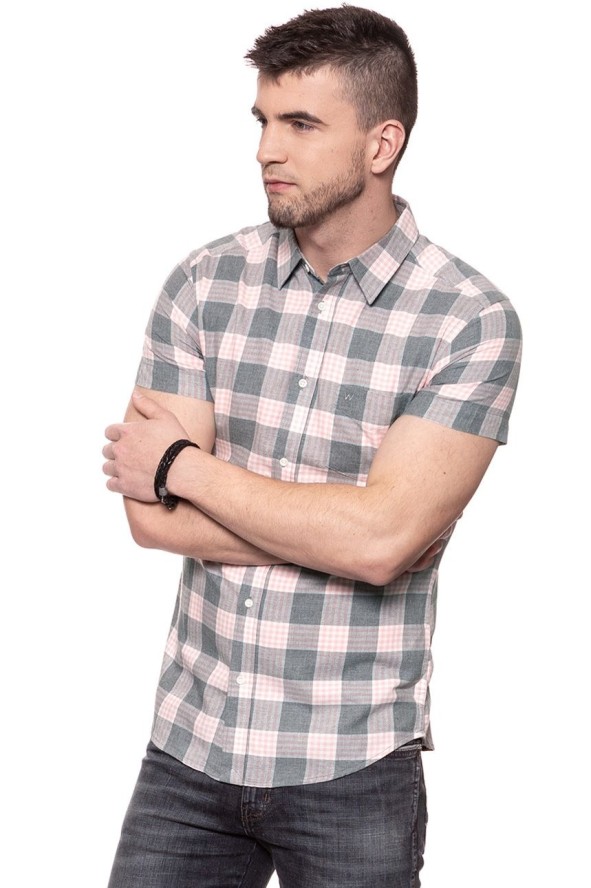 KOSZULA MĘSKA KRÓTKI RĘKAW WRANGLER SS 1PKT SHIRT ROSE SHADOW W5881OYS8 112129603