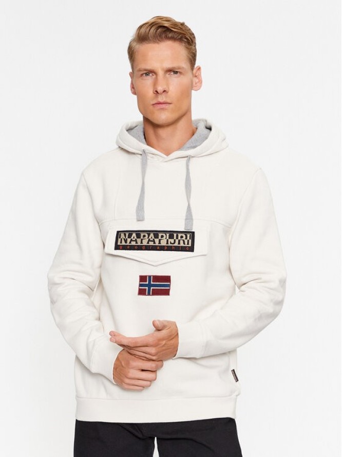 Napapijri Bluza Unisex Burgee Wint2 NP0A4GJD Écru Regular Fit