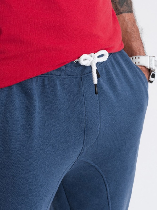 Spodnie męskie dresowe typu jogger - granatowe V4 OM-PABS-0173 - XXL