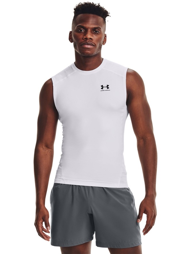 Tank top treningowy męski Under Armour UA Hg Armour Comp Sl - biały