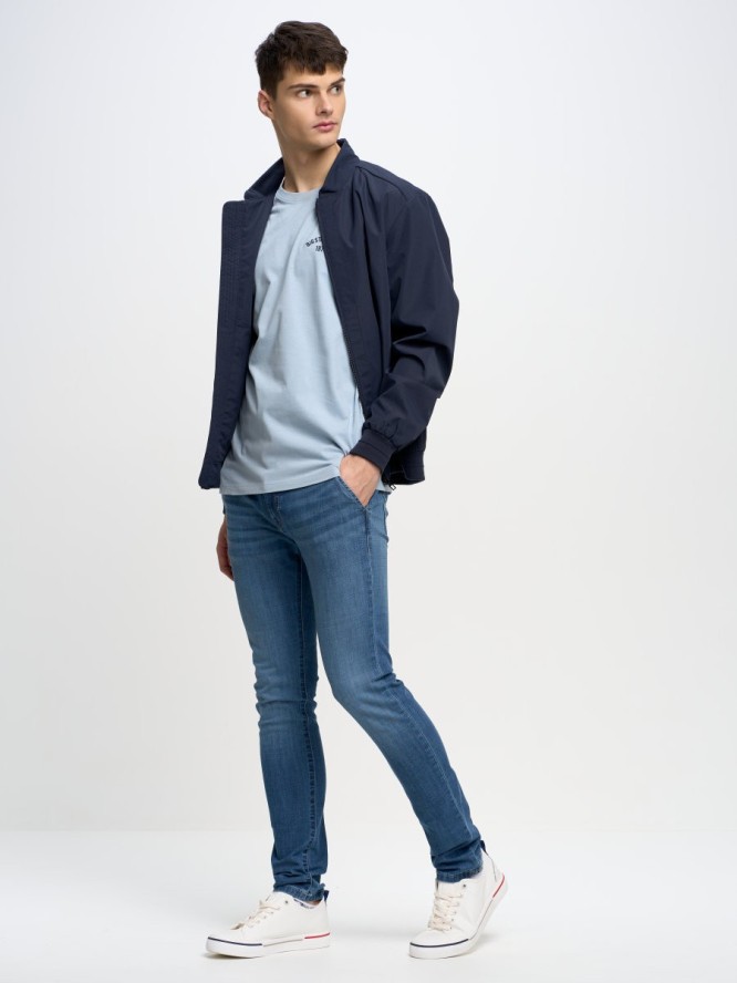 Spodnie chinosy jeans męskie niebieskie Cinar 128