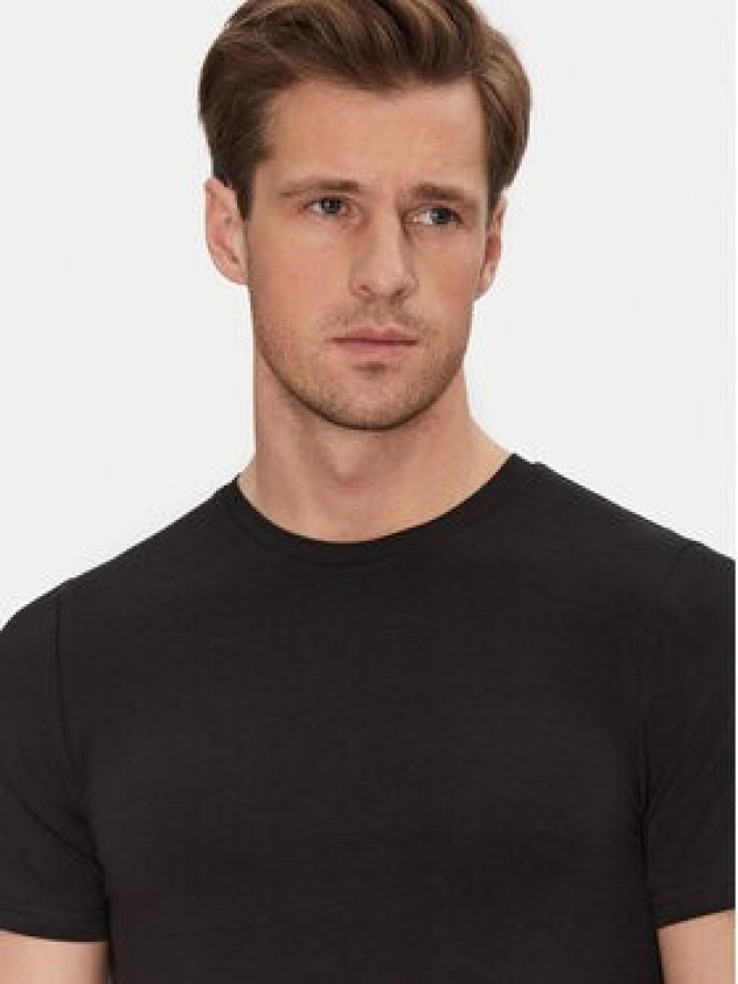Resteröds Komplet 2 t-shirtów 27040 2 Czarny Slim Fit