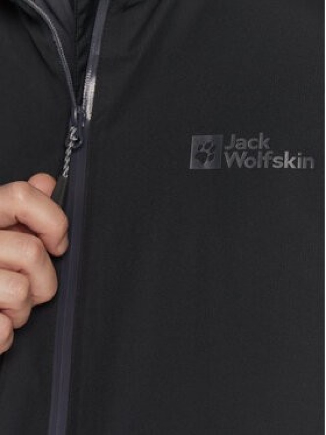 Jack Wolfskin Kurtka przeciwdeszczowa Wisper 1111723 Czarny Regular Fit