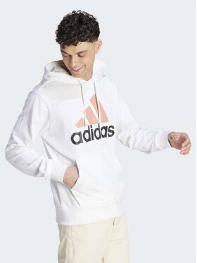 adidas Bluza Essentials Logo IJ8573 Biały Regular Fit