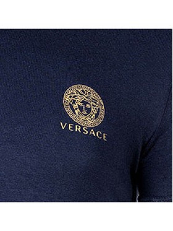 Versace T-Shirt AUU01004 1A1001 Granatowy Regular Fit