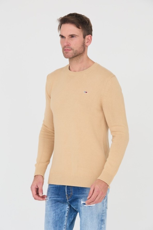 TOMMY JEANS Beżowy sweter