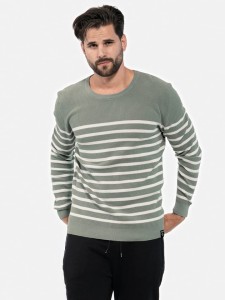 KEY LARGO Sweter "Record" w kolorze miętowo-białym rozmiar: 3XL