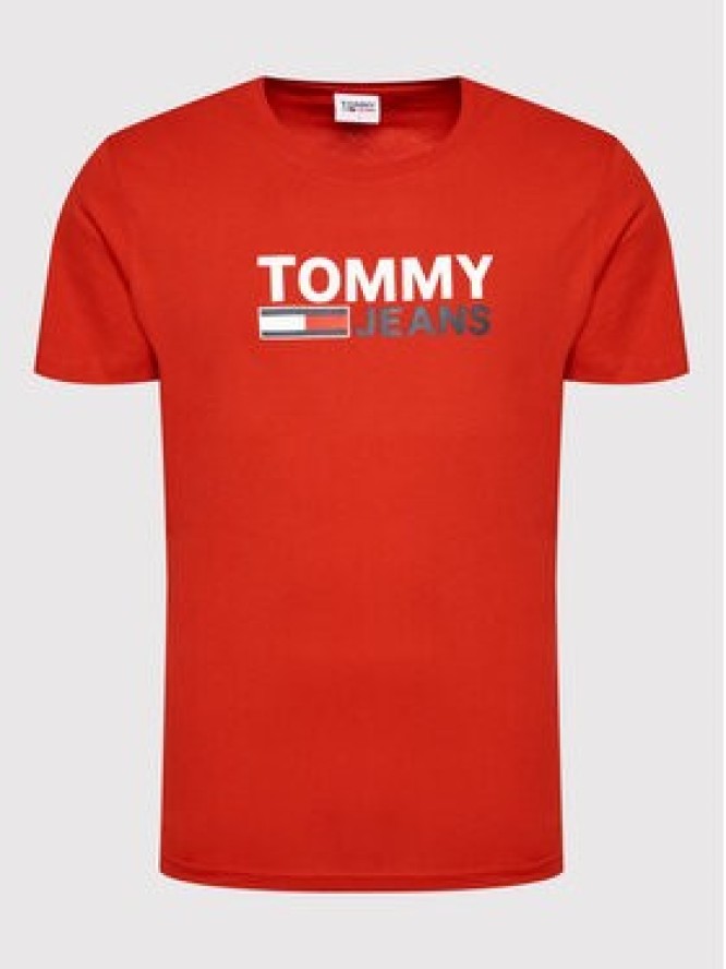Tommy Jeans T-Shirt Corp Logo DM0DM15379 Czerwony Regular Fit