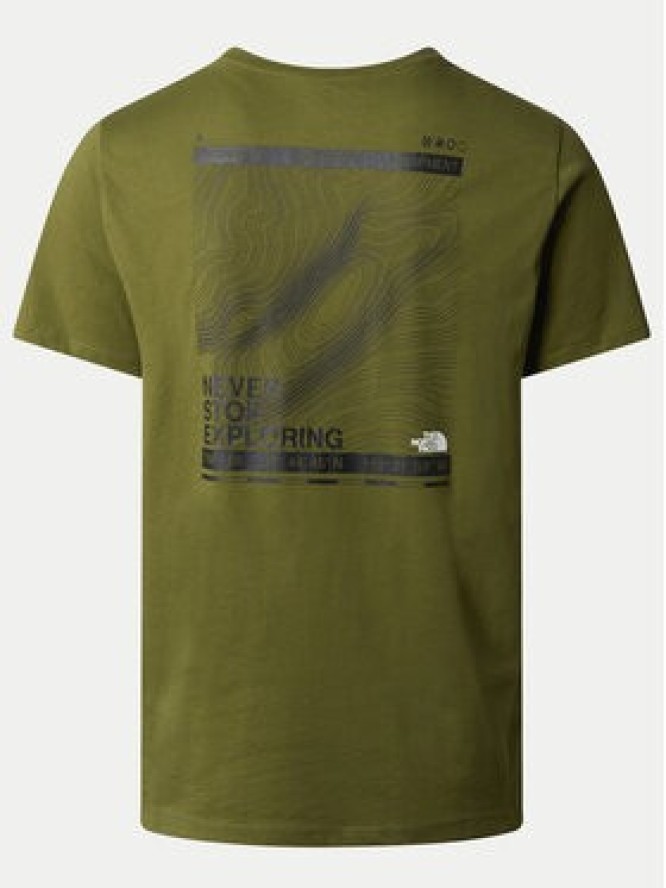 The North Face T-Shirt Foundation Mountain Lines NF0A8830 Zielony Regular Fit