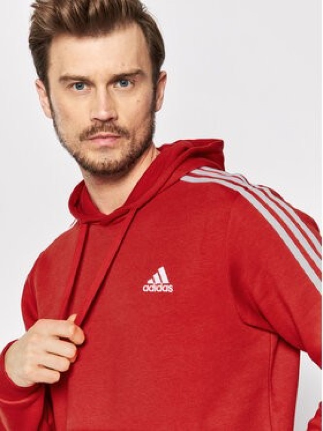 adidas Bluza Essentials Fleece 3-Stripes GU2523 Czerwony Regular Fit