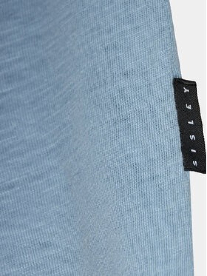 Sisley T-Shirt 3WF0S101K Błękitny Regular Fit