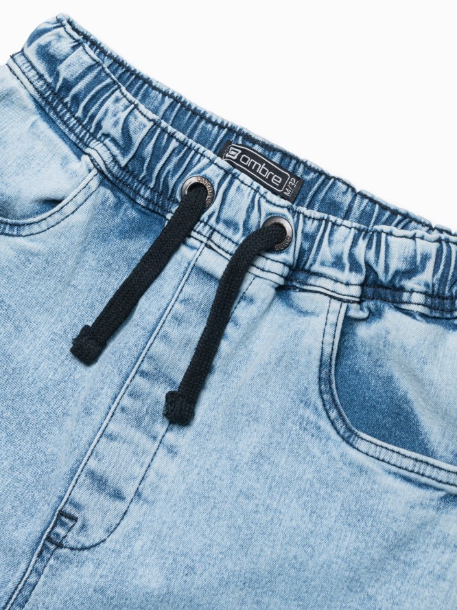 Krótkie spodenki męskie jeansowe - jasny jeans V1 W362 - M