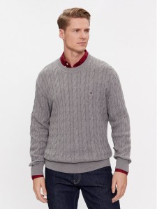 Tommy Hilfiger Sweter MW0MW33132 Szary Relaxed Fit