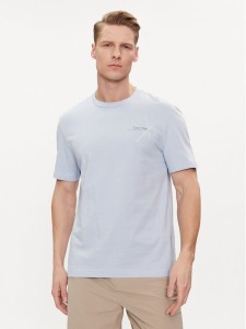 Calvin Klein T-Shirt Linear Graphic K10K112482 Niebieski Regular Fit