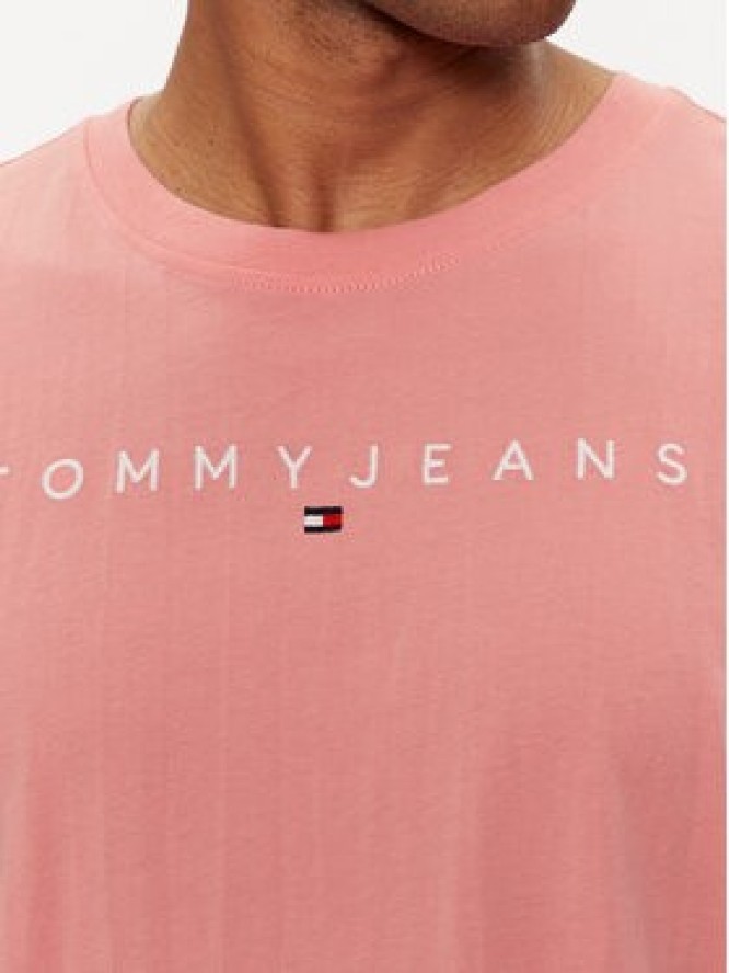 Tommy Jeans T-Shirt Linear Logo DM0DM17993 Różowy Regular Fit