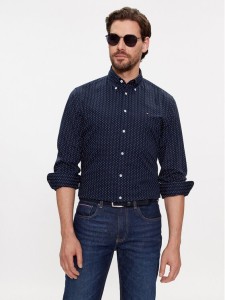 Tommy Hilfiger Koszula MW0MW31855 Granatowy Slim Fit