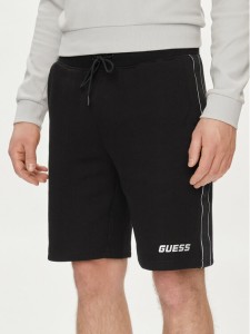 Guess Szorty materiałowe Mickey Z4RD04 KB3P2 Czarny Regular Fit