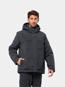 Jack Wolfskin Kurtka zimowa Textor Utility Jkt 1116101 Czarny Regular Fit