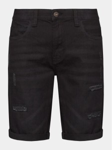 INDICODE Szorty jeansowe Kaden Holes 70-104 Czarny Regular Fit