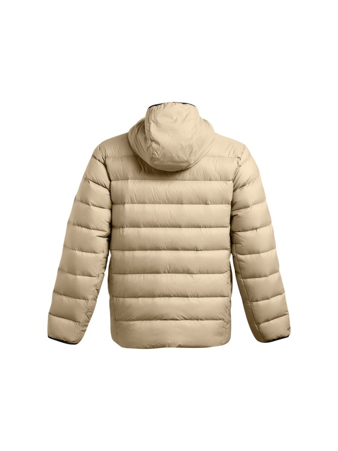 Kurtka puchowa z wypełnieniem naturalnym męska Under Armour Legend Down Hooded Jacket - beżowa