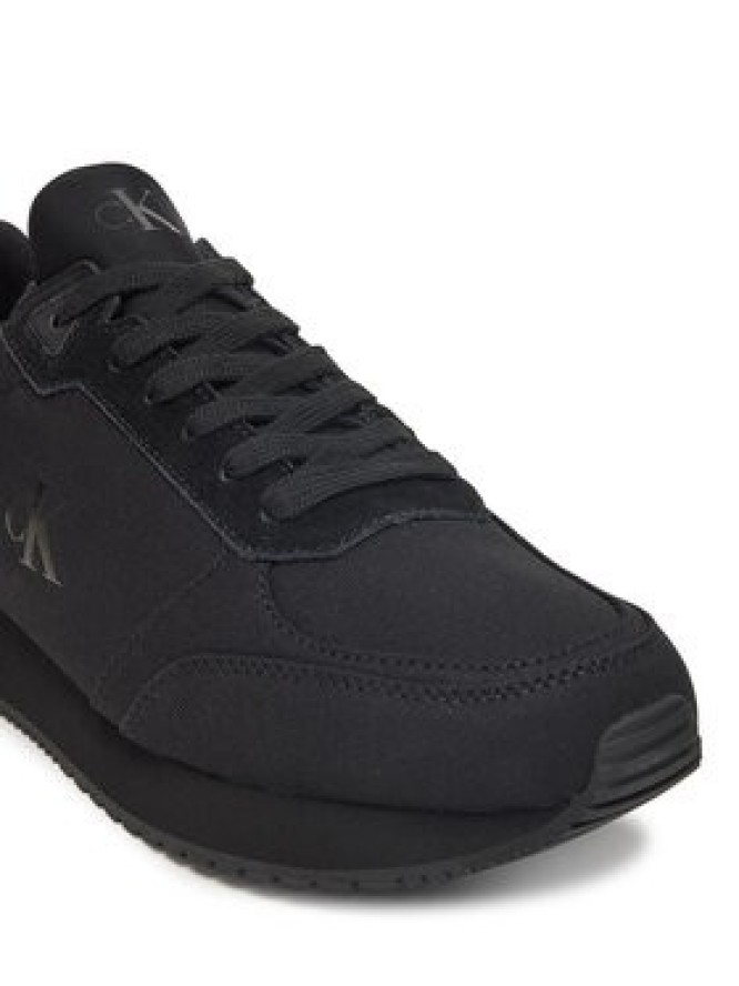 Calvin Klein Jeans Sneakersy Runner Sock Laceup Mg Canvas YM0YM01217 Czarny