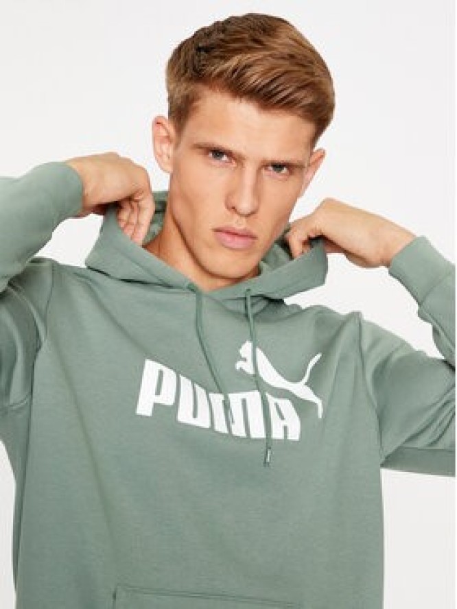 Puma Bluza Ess Big Logo 586687 Zielony Regular Fit