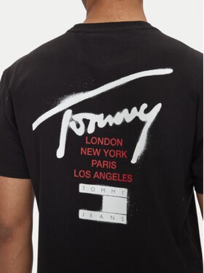 Tommy Jeans T-Shirt Graffiti Sig DM0DM18529 Czarny Regular Fit