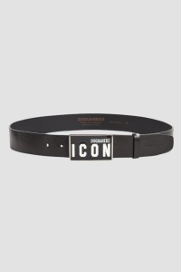 DSQUARED2 Czarny pasek Plaque Belt