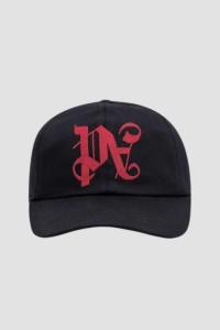 PALM ANGELS Czarna czapka z daszkiem Pa Monogram Emb Cap