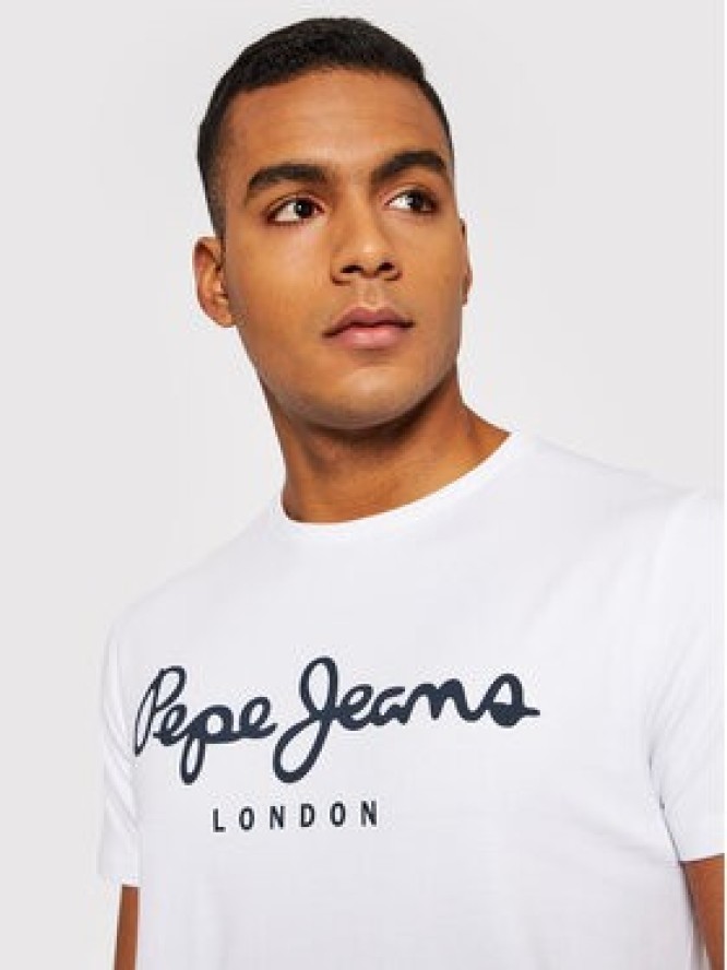 Pepe Jeans T-Shirt Original PM508210 Biały Slim Fit