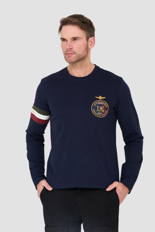 AERONAUTICA MILITARE Granatowy longsleeve 100th anniversary