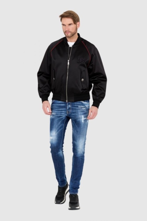 DOLCE & GABBANA Czarna kurtka bomber outwear jacket