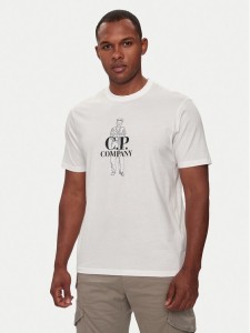 C.P. Company T-Shirt 17CMTS063A005100W Biały Regular Fit