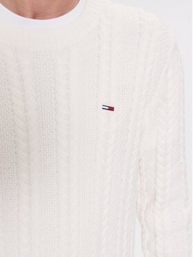 Tommy Jeans Sweter DM0DM15059 Écru Regular Fit