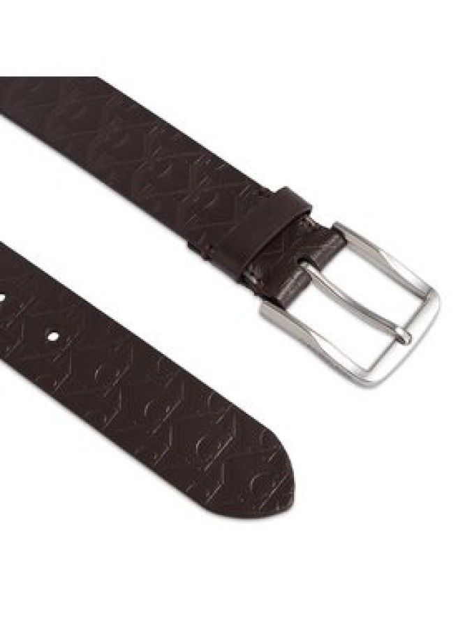 Calvin Klein Jeans Pasek Męski Classic Flat Lthr Belt 35Mm Aop K50K511518 Brązowy