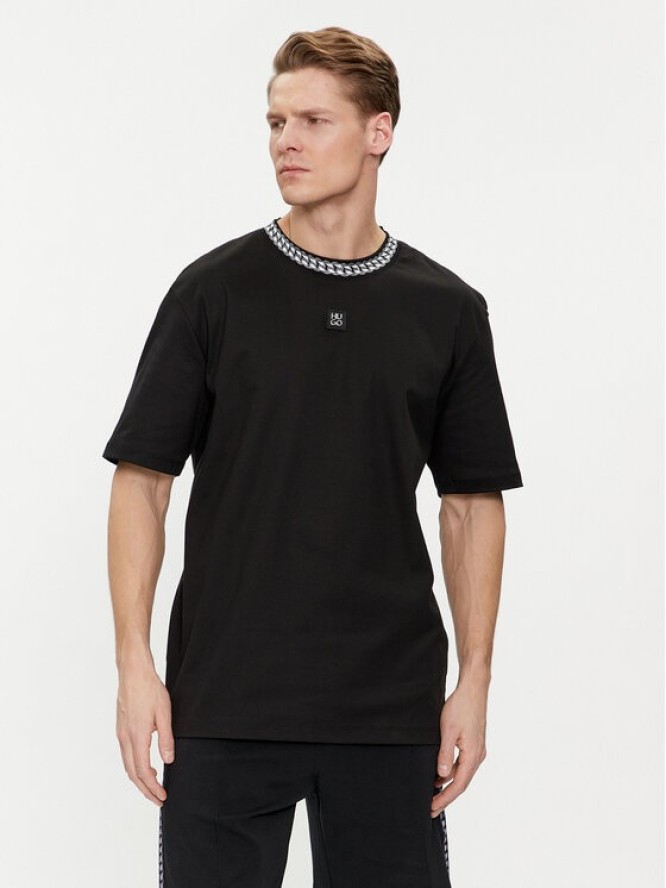 Hugo T-Shirt 50510035 Czarny Relaxed Fit