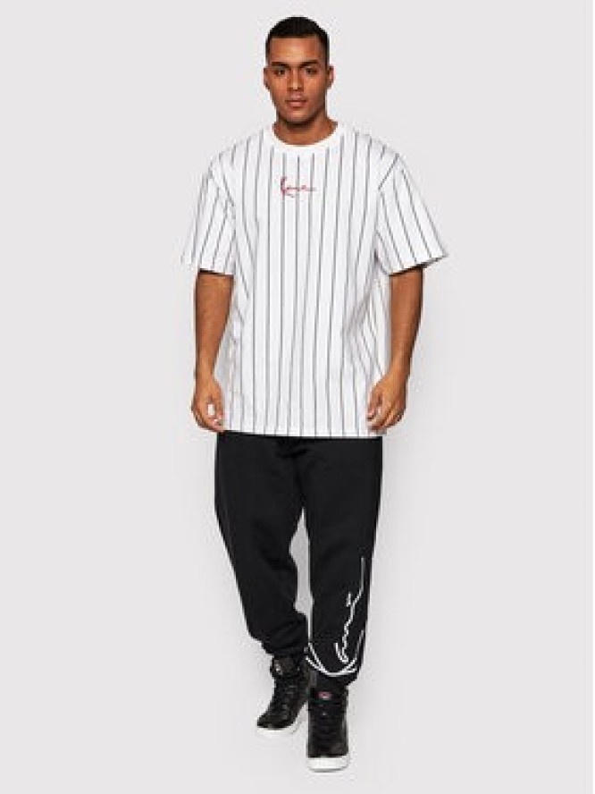 Karl Kani T-Shirt Signature Pinstripe 6030152 Biały Regular Fit