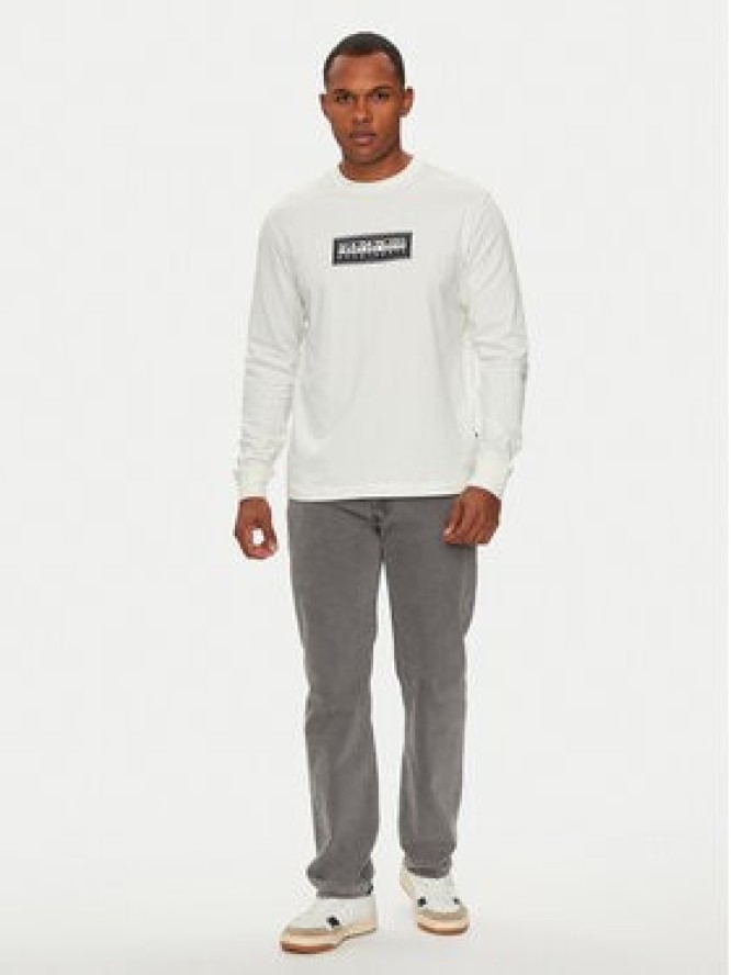 Napapijri Longsleeve S-Box Logo NP0A4I3M Écru Regular Fit