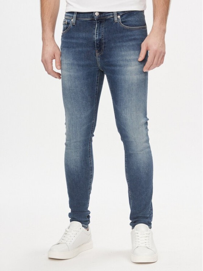 Calvin Klein Jeans Jeansy Super J30J324185 Granatowy Skinny Fit